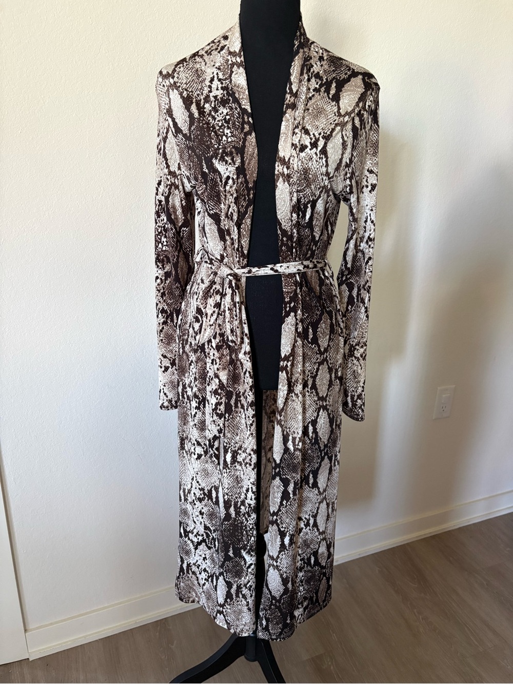 Windsor Snake-Print Light Weight Wrap Cardigan/Duster